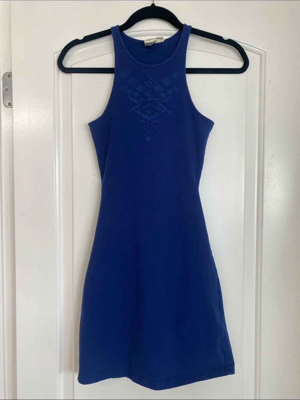 ROXY Ano Nuevo 2 Dress Blue Depths Bodycon Cutout Back Size XS - Picture 3 of 10